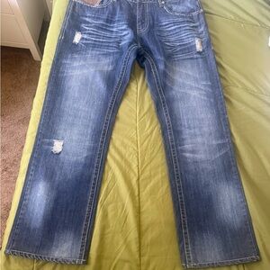 Men's Blue Distressed Jeans